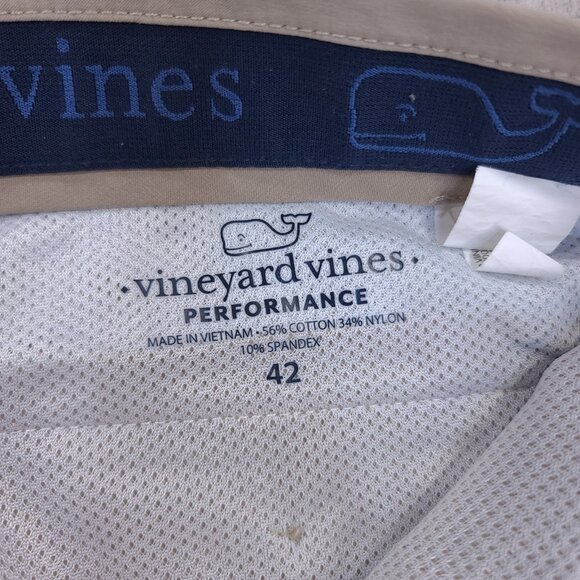 Vineyard Vines Shorts Mens Size 42 Beige Outlet 8" Performance Fit Golf Comfort - Picture 6 of 8